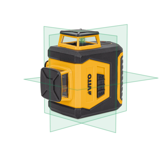 NIVEL LÁSER AUTONIVELANTE DE 3 LÍNEAS VERDES 360° - 20M