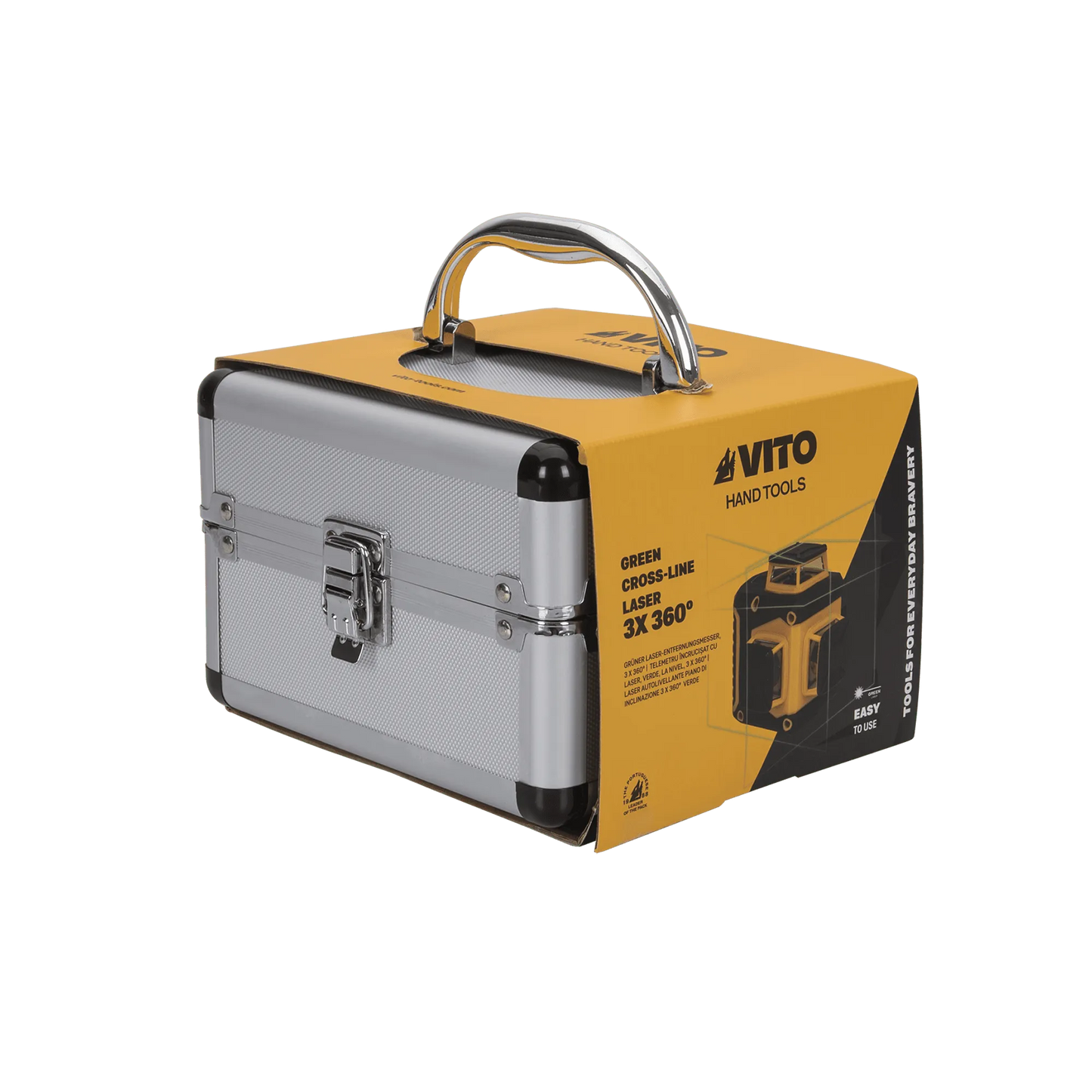 NIVEL LÁSER AUTONIVELANTE DE 3 LÍNEAS VERDES 360° - 20M