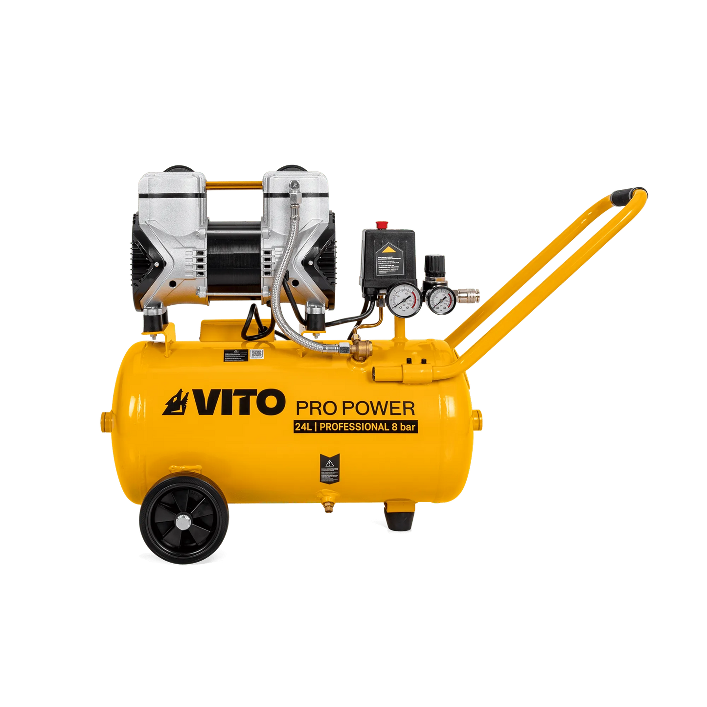 COMPRESOR SILENCIOSO SIN ACEITE 24L 8 BAR 2.0CV