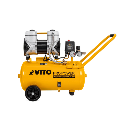 COMPRESOR SILENCIOSO SIN ACEITE 24L 8 BAR 2.0CV