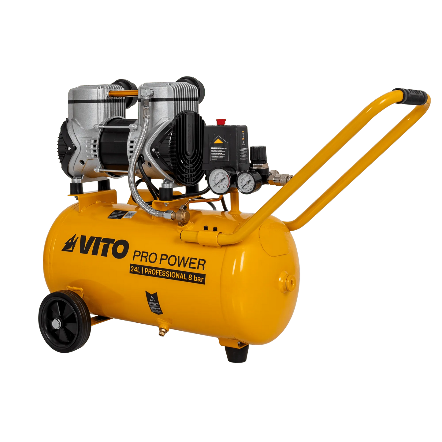 COMPRESOR SILENCIOSO SIN ACEITE 24L 8 BAR 2.0CV