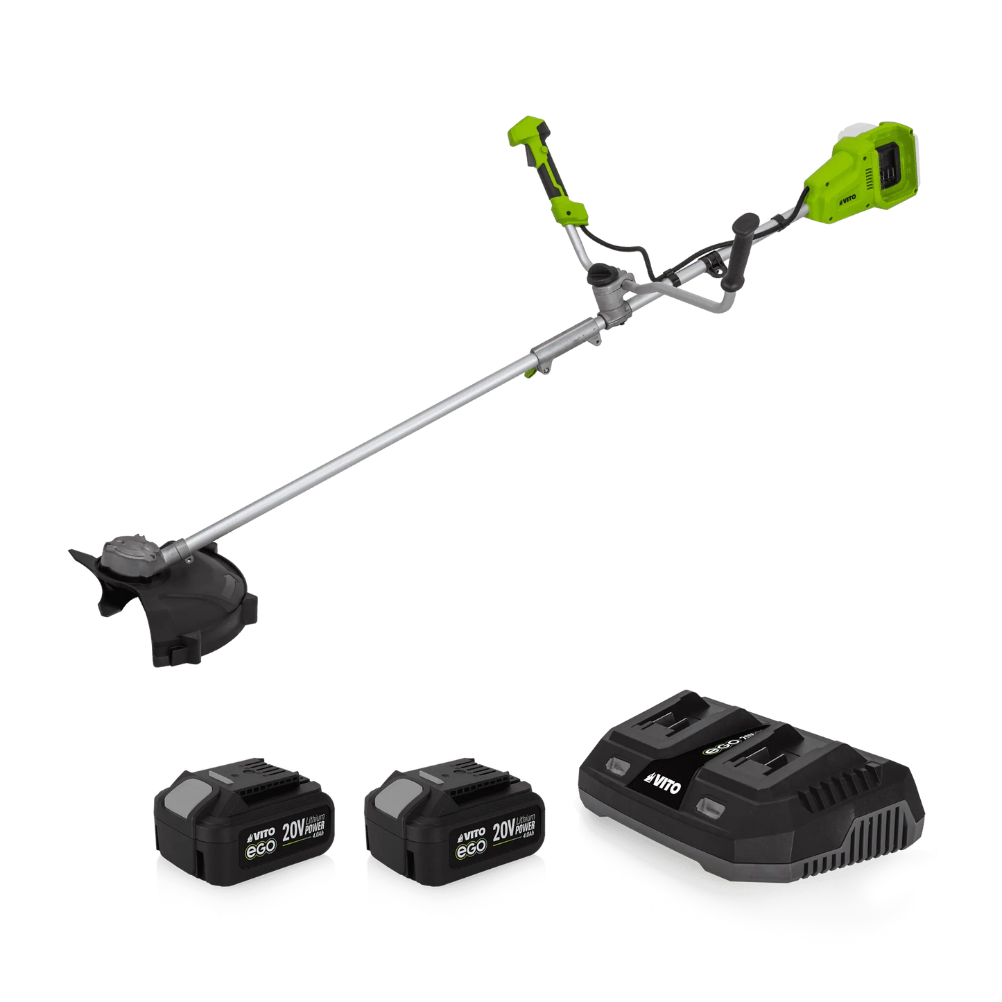 DESBROZADORA EGO 40V CON 2 BATERÍAS Y CARGADOR DOBLE