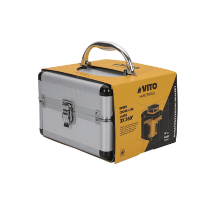 NIVEL LÁSER AUTONIVELANTE DE 3 LÍNEAS VERDES 360° - 20M