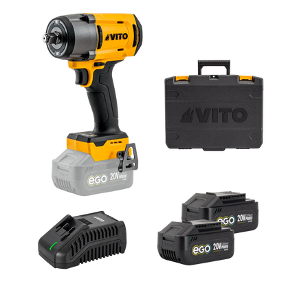 PACK EGO: LLAVE DE IMPACTO 1/2" 1180NM, CARGADOR Y 2 BATERÍAS